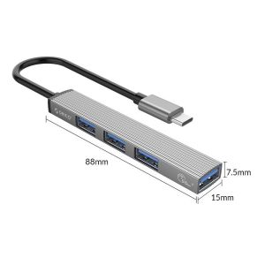 Orico USB3.0/2.0 HUB 4 port - Type-C input - AH-13-GY