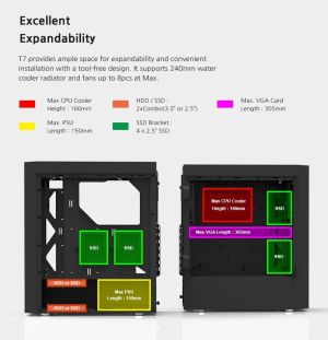 Carcasa computer Zalman Carcasa ATX - T7 - Negru