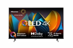 TV Hisense 43" E7NQ, 4K Ultra HD 3840x2160, QLED, Quantum Dot, HDR 10+, HLG, Dolby Vision, Light Sensor, Smart TV, WiFi 5GHz, WiFi Direct, BT, Anyview Cast, 3xHDMI, 2xUSB, LAN, CI+, DVB-T2/C/S2, Black