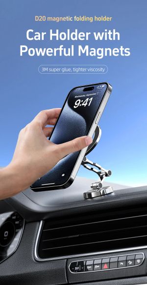 Acefast Стойка за телефон за кола Car phone holder - Metal, Magnetic Ring, 360 deg - D20 - Grey