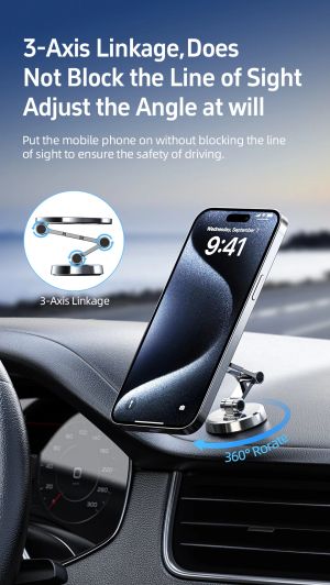 Acefast Стойка за телефон за кола Car phone holder - Metal, Magnetic Ring, 360 deg - D20 - Grey