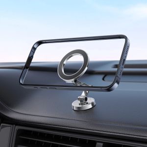 Acefast Стойка за телефон за кола Car phone holder - Metal, Magnetic Ring, 360 deg - D20 - Grey