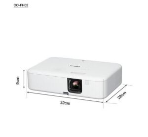 Multimedia projector Epson CO-FH02, Full HD 1080p (1920 x 1080, 16:9), 3000 ANSI lumens, 16,000:1, USB 2.0, HDMI, Android TV, Lamp warr: 24 months, White