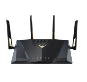 Рутер Asus Gaming Wireless Router, RT-BE88U, BE7200, Dual-Band, Quad-Core 2.6GHz CPU, 256MB/2GB Flash/RAM, 4K-QAM, MLO, 10G dual-port, SFP+, 2.5G quad-port, AiProtection Pro, Adaptive QoS, VPN Fusion, Instant Guard, IPTV, OFDMA, MU-MIMO, AiMesh, Black