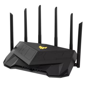 Router pentru jocuri ASUS TUF Gaming AX6000 Dual Band WiFi 6 cu port dedicat pentru jocuri Port dublu 2,5G AiMesh AiProtection Pro AURA RGB