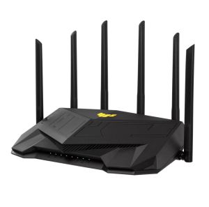 Router pentru jocuri ASUS TUF Gaming AX6000 Dual Band WiFi 6 cu port dedicat pentru jocuri Port dublu 2,5G AiMesh AiProtection Pro AURA RGB