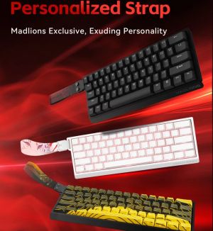 Madlions професионална геймърска механична клавиатура Professional Gaming Mechanical Keyboard MAD 60 HE Flagship - 8K, Magnetic Amber Pro Switches - White