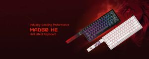 Madlions професионална геймърска механична клавиатура Professional Gaming Mechanical Keyboard MAD 60 HE RGB - 1K, Magnetic Amber Pro Switches - White