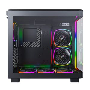 Montech KING 95 Pro, Dual Chamber Mid-tower Case, 6 ARGB Fans, 2 Front Panels, Black