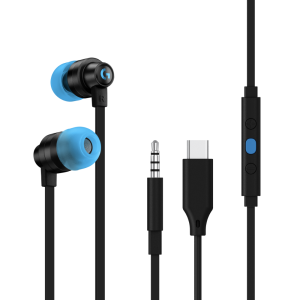 Gaming Earphone Logitech G333 In-ear, 3.5 mm + USB-C adapter