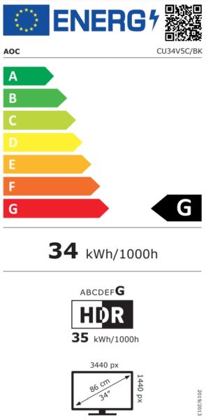 Монитор AOC CU34V5C/BK, 34