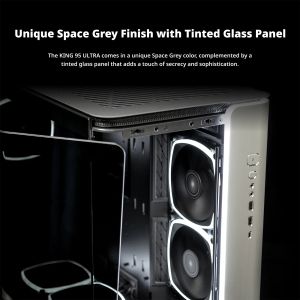 Montech кутия KING 95 Ultra, Dual Chamber Mid-tower Case, 6 ARGB Fans, Aluminium, Space Grey