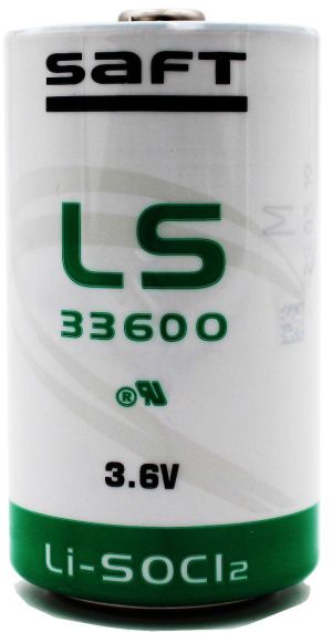 Lithium thyonil chlorid battery SAFT LSH20, LS33600 3,6V R20 17Ah STD   /with cup/