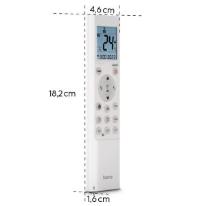 Hama Universal Remote Control for Air-Conditioning Systems and Units, Infra-Red, Wall Bracket