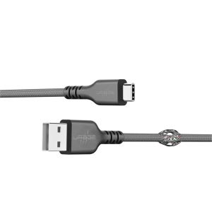 uRage USB Cable, uFlex, USB-A Plug - USB-C Plug, Mesh, 2.20 m, black