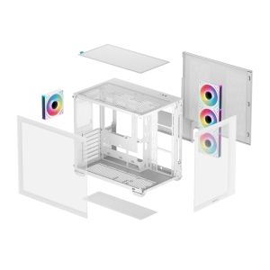 DeepCool кутия Case ATX - CG530 4F White - 4 ARGB Fans