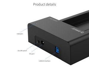 Orico Storage - HDD/SSD Dock - 2.5 and 3.5 inch USB3.0 - 6518US3-V2