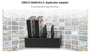 Orico Storage - HDD/SSD Dock/Duplicator - 4x 2.5 and 3.5 inch USB3.0, black - 6648US3-C