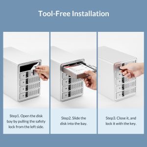 Orico Storage - HDD Dock - 4 BAY with RAID, Aluminium - 9548RU3