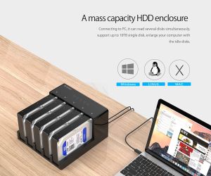 Orico Storage - HDD/SSD Dock/Duplicator - 5x 2.5 and 3.5 inch USB3.0 - 6558US3