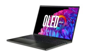 Лаптоп Acer Swift Edge SFE16-44-R72Z, AMD Ryzen 7 8840U with AI(up to 5.1GHz, 16MB), 16" 3.2K OLED 120Hz, WQXGA+(3200x2000), 32GB LPDDR5, 1024GB PCIe NVMe, AMD Radeon, MicroSD, QHDcam+mic, FPR, WiFi 6E, BT, KB Backlit, Win 11 Home, Black+Acer 7in1 Type C 