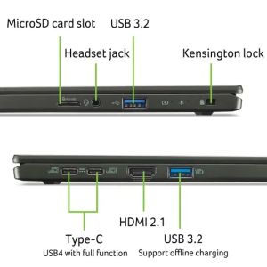 Лаптоп Acer Swift Edge SFE16-44-R72Z, AMD Ryzen 7 8840U with AI(up to 5.1GHz, 16MB), 16" 3.2K OLED 120Hz, WQXGA+(3200x2000), 32GB LPDDR5, 1024GB PCIe NVMe, AMD Radeon, MicroSD, QHDcam+mic, FPR, WiFi 6E, BT, KB Backlit, Win 11 Home, Black+Acer 7in1 Type C 