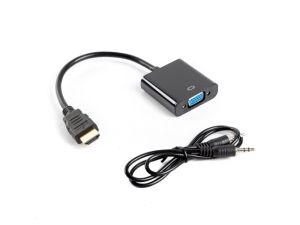 Адаптер Lanberg adapter HDMI-A (m) -> VGA (f) + minijack 3.5mm (f), 20cm cable