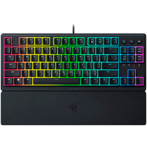 Razer Ornata V3 Tenkeyless, Low Profile Gaming Keyboard, US Layout, 8 Razer Chroma™ RGB Lighting Zones, Dedicated Media Keys, UV-coated ABS Keycaps, 1000 Hz Ultrapolling, Durable spill-resistant design, Braided fiber cable