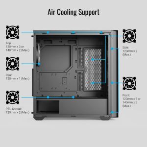 AeroCool кутия Case ATX - D502A Black, Addressable RGB