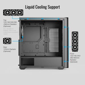 AeroCool кутия Case ATX - D502A Black, Addressable RGB