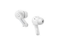 PHILIPS True Wireless Earbuds IPX4 Make calls using a single earbud Up to 18 hours play time white