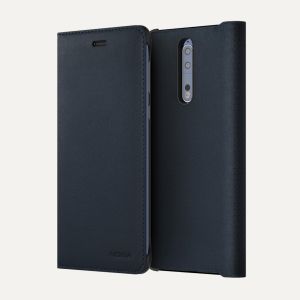 NOKIA 8 DERİ ÇEVİRME KAPAĞI MAVİ