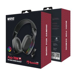 Marvo Gaming Headphones Pulz 70W - Bluetooth, 2.4G - MARVO-HG9086W