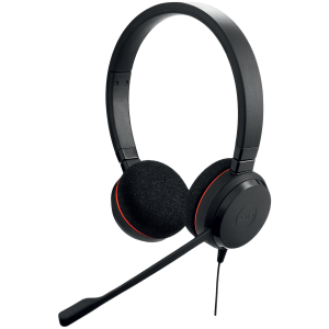 JABRA EVOLVE 20 MS Stereo USB Headband, Noise cancelling, USB connector, with mute-button and volume control on the cord, with foam ear cushion, Microsoft optimized