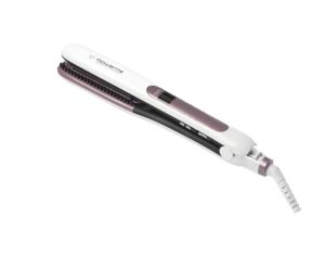 Преса Rowenta SF7510F0, Brush&Straight Premium Care, LCD display, 130 - 200 ° C, Replaceable Plates, Ionizer, Cover type: Cashmere Keratin, Warm-up time: 15 sec, White / Purple