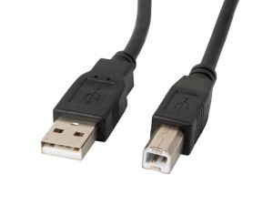 Кабел Lanberg USB-A (M) -> USB-B (M) 2.0 cable 3m, black ferrite