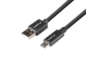 Кабел Lanberg USB-C(M) -> USB-A(M) 2.0 cable 1.8m QC 3.0 BOX, black