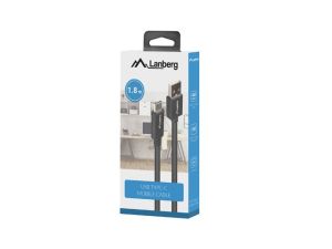 Кабел Lanberg USB-C(M) -> USB-A(M) 2.0 cable 1.8m QC 3.0 BOX, black