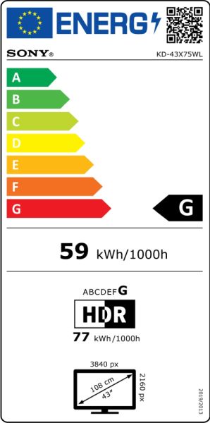 Television Sony KD-43X75W 43" 4K HDR TV BRAVIA , Direct LED, Processor 4K X-Reality PRO, Live Color, Motionflow XR , X-Balanced Speaker, Dolby Atmos, DVB-C / DVB-T/T2 / DVB-S/ S2, USB, Android TV, Google TV, Voice search, Black