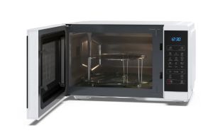 Microwave oven Sharp YC-MG252AE-W, Fully Digital, Built-in microwave grill, Grill Power: 1000W, Plastic and Glass/Painted, 25l, 900 W, Housing Material Microwave-Steel, LED Display Blue, Timer & Clock function, Child lock, Defrost, Cabinet Colour: Whi