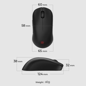 Мишка BenQ ZOWIE U2 Wireless Mouse For Esports, Size M, 60g, up to 1000 Hz, up to 3200 DPI, Symmetrical design, Inward-curved on both sides for agility during multi-angle movement, Wireless design w/enhanced receiver, Driverless, plug and play