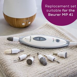 Set manichiură/pedichiură Beurer MP 41 Set manichiură/pedichiură, 7 atașamente, 2 trepte de viteză, lumină LED, cutie de depozitare