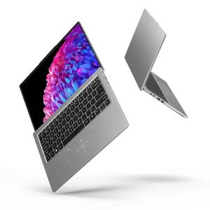 Лаптоп Acer Swift Go14, SFG14-73-714G, Intel Core Ultra 7 155U (up to 4.80 GHz, 12MB), 14" WQ 2.2K IPS SlimBezel, 16GB LPDDR5, 1024GB PCIe NVMe SSD, Intel UMA, AX+BT 6E, QHDCamera, CR MicroSD, FPR, Win 11 Home, Silver