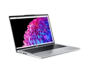 Лаптоп Acer Swift Go14, SFG14-73-714G, Intel Core Ultra 7 155U (up to 4.80 GHz, 12MB), 14" WQ 2.2K IPS SlimBezel, 16GB LPDDR5, 1024GB PCIe NVMe SSD, Intel UMA, AX+BT 6E, QHDCamera, CR MicroSD, FPR, Win 11 Home, Silver