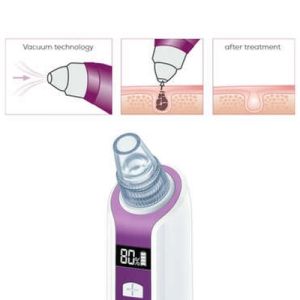 Dispozitiv facial Beurer FC 41 Deep pore cleanser, tehnologie de vacuum, display LCD, 3 atașamente, 5 trepte de viteză, pentru toate tipurile de piele