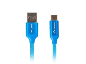 Cable Lanberg USB-C(M) -> USB-A (M) 2.0 cable 0.5m, blue QC 3.0 premium