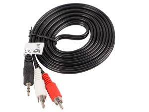 Cablu Lanberg mini jack 3.5mm (M) 3 pini -> 2X RCA (chinch) (M) cablu 2m