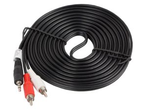 Кабел Lanberg mini jack 3.5mm (M) 3 pin -> 2X RCA (chinch) (M) cable 5m