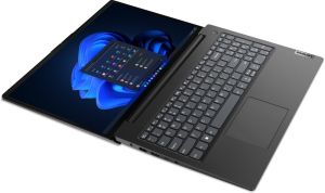Laptop Lenovo V15 G4 AMD Ryzen 5 7520U (până la 4,3GHz, 4MB), 16GB LPDDR5 5500MHz, 512GB SSD, 15.6" FHD (1920x1080) TN AG, AMD Radeon 610M, grafică Cam, WLAN20 BT, negru , DOS, 3Y CCI