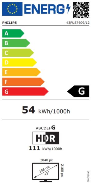 Philips TV 43PUS7609/12, LED HD UHD de 43 inchi, 3840 x 2160, DVB-T/T2/T2-HD/C/S/S2, Pixel Precise Ultra HD, HDR+, HLG, Smart TV cu sistem de operare nou, Dolby Vision, Atmos HDMI, VRR, 2* USB, Cl+, 802.11n, Lan, 20 W RMS, negru